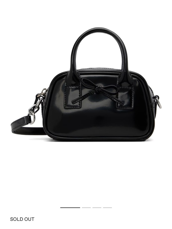 Sandy Liang Handbags - Sandy Liang Black Patent Mini Satchel Handbag